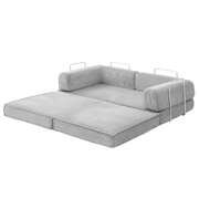 Grey Folding Sofa Bed Convertible Comfortable Modern Living Room Chair