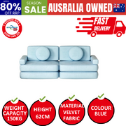 Sofa Bed Kid Play Couch DIY Modular Lounge Chaise Suite 2 Seater Velvet