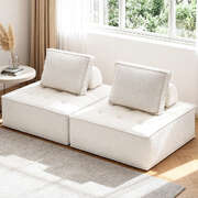 2PCS Floor Sofa Lounge Chairs With Pillows Foldable Tatami Recliners