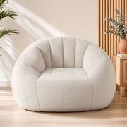 Faux Fur Bean Bag Floor Couch White | EXTG