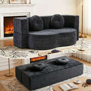 Convertible Sofa Bed Foldable Foam Sleeper Grey | EXTG