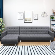  Modular Fabric Sofa Bed - Grey