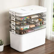 5-Tier Clear Storage Box Organiser Portable | EXTG