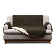 2 Seater Sofa Covers Quilted Couch Lounge Protectors Slipcovers Brown