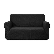  High Stretch Sofa Cover Couch Protector Slipcovers 2 Seater Black