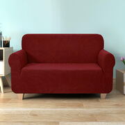  High Stretch Sofa Cover Couch Protector Slipcovers 2 Seater Burgundy