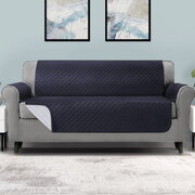 Sofa Cover Quilted Couch Covers 100% Water Resistant 4 Seater Dark Grey