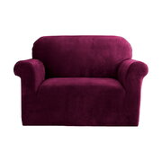 Sofa Cover Couch Covers 1 Seater Velvet Ruby Red