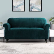 Velvet Sofa Cover Plush Couch Cover Lounge Slipcover 3 Seater Agate Green