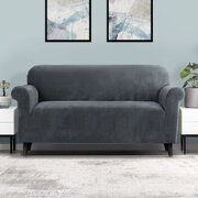 Sofa Cover Couch Covers 3 Seater Velvet Grey