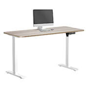 Electric Standing Desk 140CM Single Motor Height Adjustable White Grey-Oak