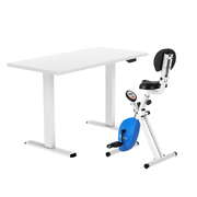 Under Desk Folding X-Bike 140cm Magnetic Resistance White for Standing Desk