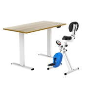 Under Desk Folding X-Bike 140cm Magnetic Resistance Oak for Standing Desk