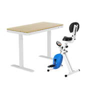 Under Desk Folding X-Bike 120cm Magnetic Resistance Oak for Standing Desk