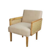 Functional Rattan Lounge Armchair - Soft Cushion Classic Durable
