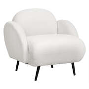 Stylish Sofa Chair Fleece Upholstered Single White - Adjustable Height