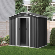 Giantz 1.25 x 1.95m Steel Garden Shed - Grey
