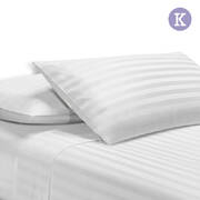 King Size 4 Piece Bedsheet Set - White