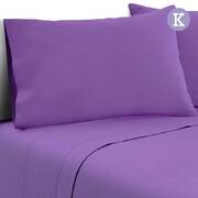 Giselle Bedding King Size 4 Piece Micro Fibre Sheet Set - Purple