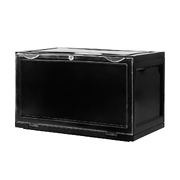 Shoe Storage Box Organizer Stackable Clear Plast Black