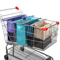 LOTUS Set of 4 Shopping Trolley Bags Reusable Cart Cooler Bag with One Bonus Set