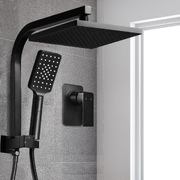 8'' Rain Shower Head Set Handheld Round High Pressure Mixer Tap Black