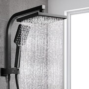 8'' Rain Shower Head Set Handheld Square High Pressure Black