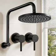 9 Inch Rain Shower Head Wall Tap Matt Black | EXTG