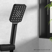 Square Black High Pressure Handheld Shower