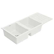 Kitchen Sink 116x50cm Granite Stone Sink Double Bowl White