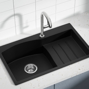 Kitchen Sink 74X45CM Granite Stone Basin Single Bowl Laundry Black