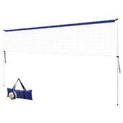 6M Portable Volleyball Net Set Adjustable Height Multi-Sport Net with Ball and Bag