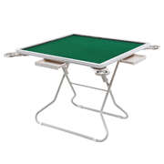 Folding Mahjong Table Home Game Table with 4 Drawers & Cup Holders Green