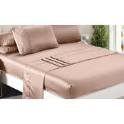 Ultra Soft Silky Satin Bed Sheet Set in Single Size in Champagne Colour