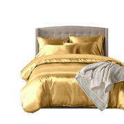 1000TC Silk Satin Duvet Cover Set in Double Size in Champagne Colour