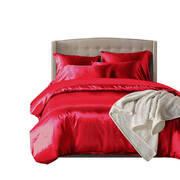 1000TC Silk Satin Duvet Cover Set in King Size in Burgundy Colour