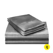 Silk Satin Quilt Cover Set in Queen Size in Grey Colour