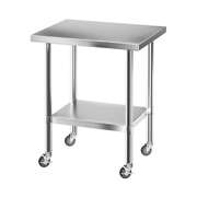 Stainless Steel Kitchen Bench w/ Splashback 760x610MM 430 Premium Quality Design