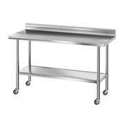 Stainless Steel Kitchen Bench w/ Splashback 1500x600MM 430 Premium Quality Design