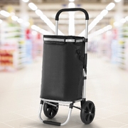 Portable Aluminum Grocery Trolley - Foldable 45KG Storage Cart