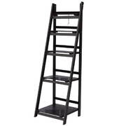 Display Shelf 5 Tier Wooden Ladder Stand Storage Book Shelves Rack Coffee