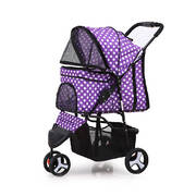 3 Wheels Pet Stroller Dog Cat Cage Puppy Pushchair Travel Walk Carrier Pram