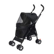 Foldable Pet Stroller Pushchair Black