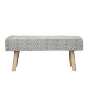 Upholstered Bench Set WHT/GRY