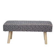 Ottoman Upholstered Bench Set BLACK