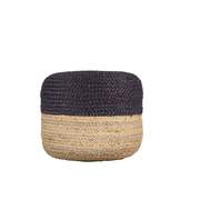 Dual Color Jute Pouf NAT/ Blue