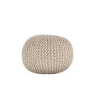 chic cotton knitted pouf ECRU