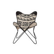 Neutral zigzag butterfly accent chair