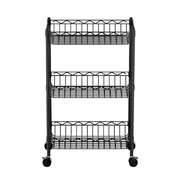 3-Tier Shelving Unit Adjustable Garage Storage Kitchen Rack With Wheels