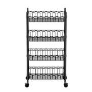 4-Tier Shelving Unit Adjustable Garage Storage Kitchen Rack With Wheels